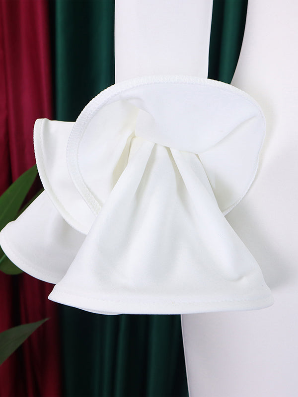 Falbala Solid Color Split-side Bodycon Flared Sleeves Off-the-shoulder Maxi Dresses