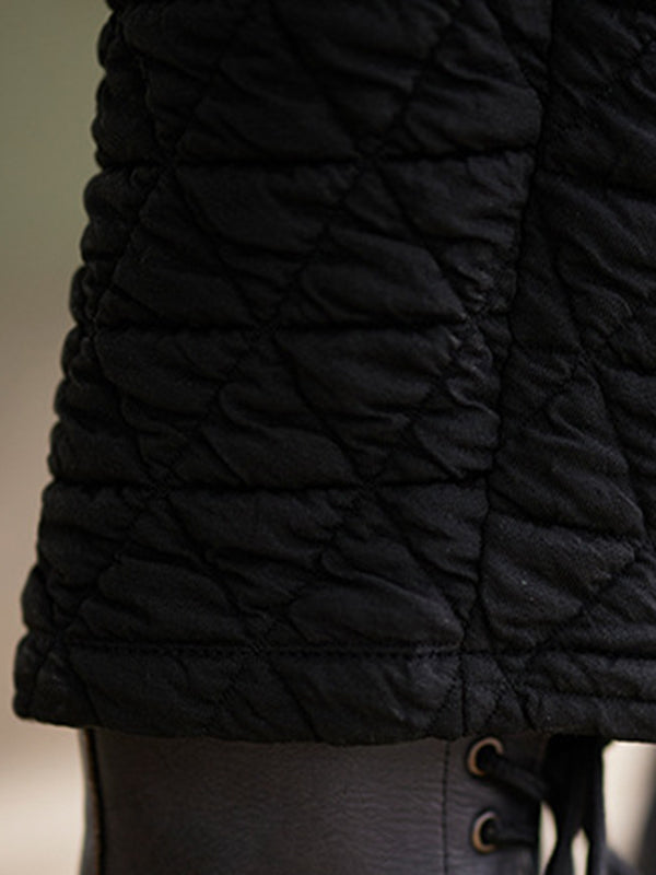 Elasticity Quilted Split-Joint Harem Pants High Waisted Trousers Pants