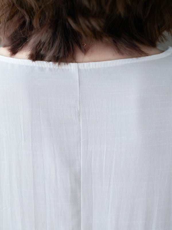 Casual Long Sleeves Loose Solid Color Round-Neck Maxi Dresses