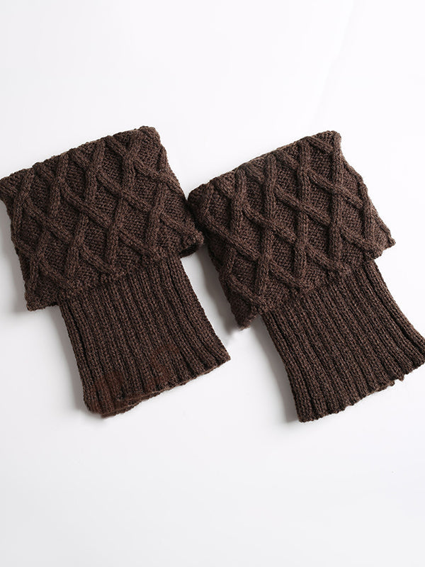 Original Creation Keep Warm Jacquard Solid Color Leg Warmers Accessories