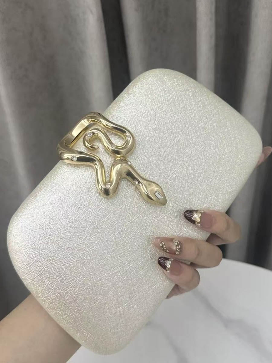 Chains Lock Shiny Irregularity Evening Bags & Clutches Crossbody Bags