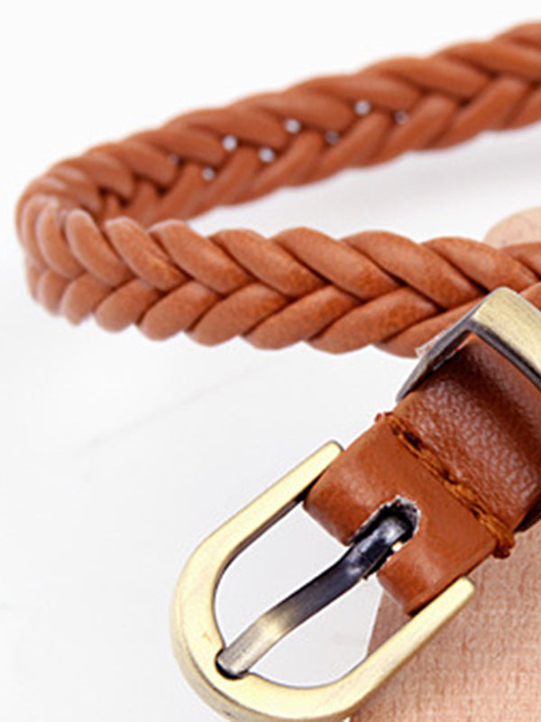 Urban Simple 13 Colors PU Weave Belt