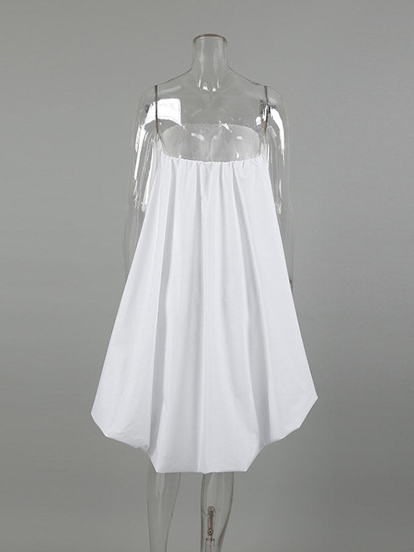 Elasticity Pleated Solid Color Split-Joint High-Low Sleeveless Tube Blouses&Shirts Tops