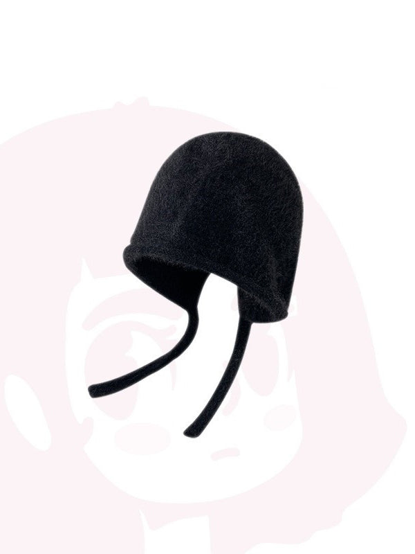 Keep Warm Solid Color Tied Hats&Caps