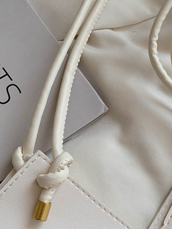 Geometric Solid Color Split-Joint Woven Handbags Bags