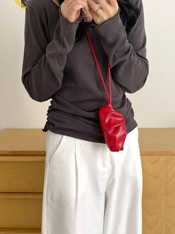 Geometric Pleated Solid Color Bags