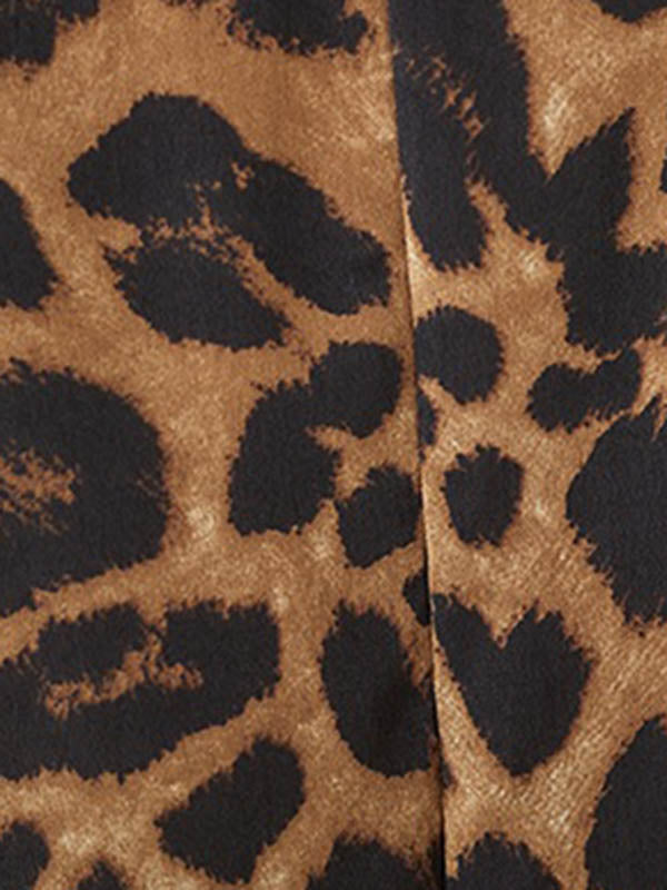Leopard Batwing Sleeves Loose Round-Neck T-Shirts Tops