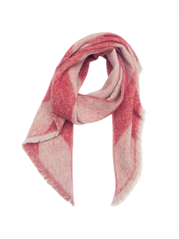 Diamond-Patterned Fringed Keep Warm Shawl&Scarf