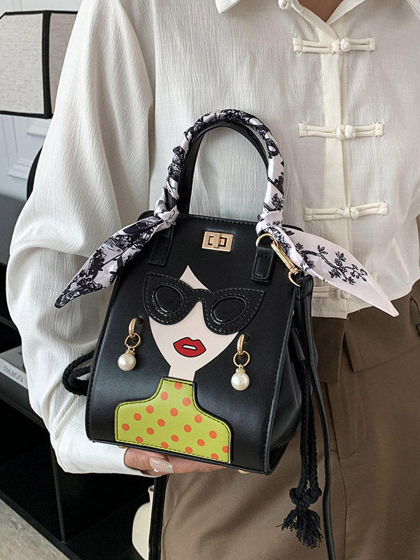 Figure Printed Split-Joint Handbags Crossbody Bags Bags