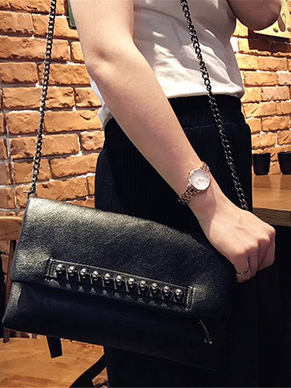 Geometric Rivet Split-Joint Handbags Bags