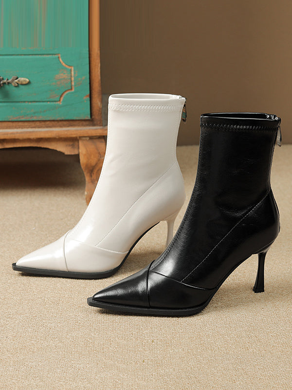 Pointed-Toe Split-Joint Pumps Boots