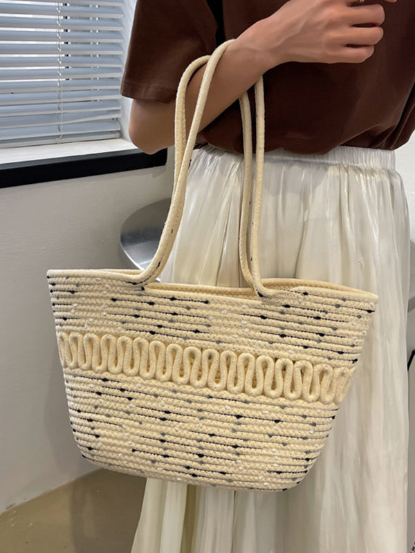 Contrast Color Hollow Polka-Dot Handbags