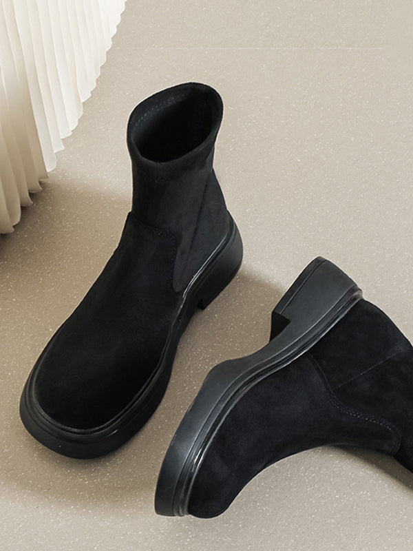 Round-Toe Split-Joint Boots