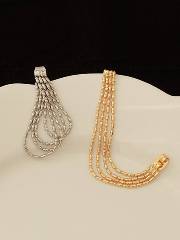 Stylish Selection Tasseled Brass Drop Earrings