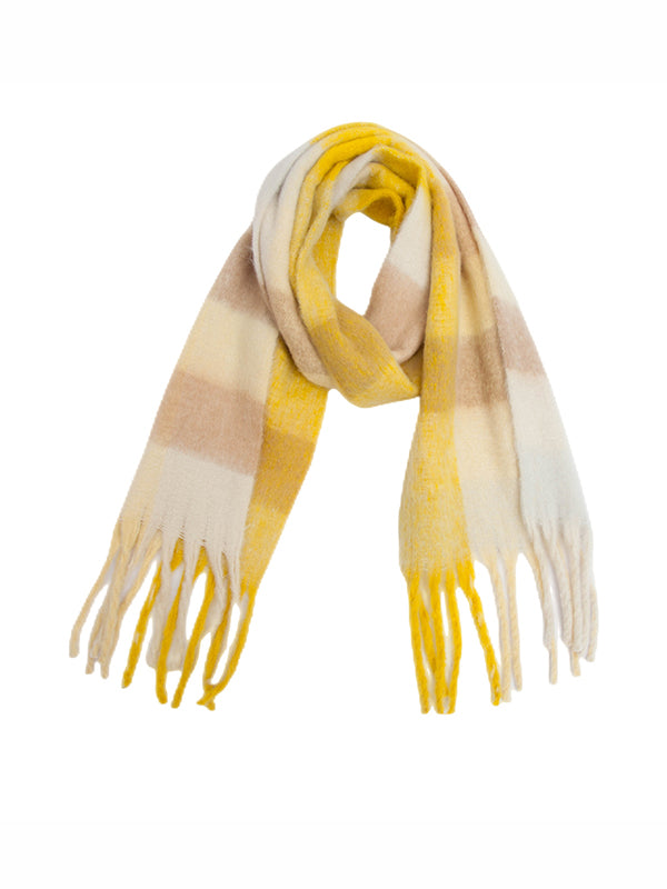 Keep Warm Plaid Tasseled Thick Shawl&Scarf
