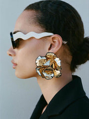 Flower Shape Geometric Earrings Accessories