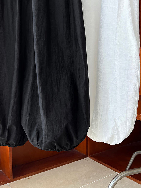 Elasticity Solid Color Split-Joint Harem Pants High Waisted Trousers Pants
