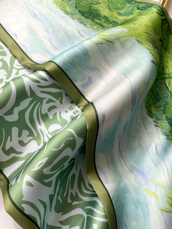 Original Artistic Retro Contrast Color Printed Scarf