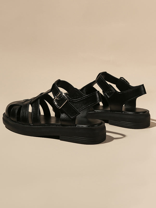 Hollow Round-Toe Sandals Gladiators