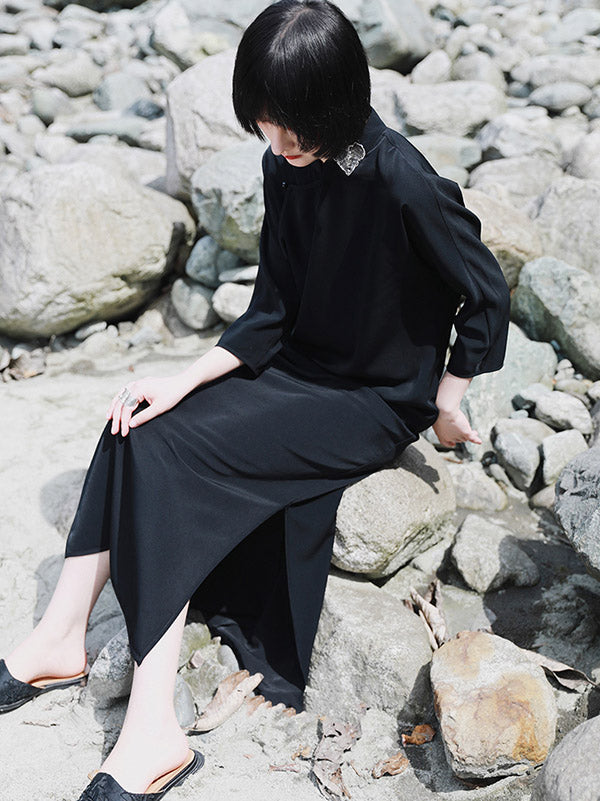Vintage Solid Buckle Long Cheongsams