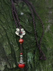 National Ceramic Beads Alloy Flower Necklace
