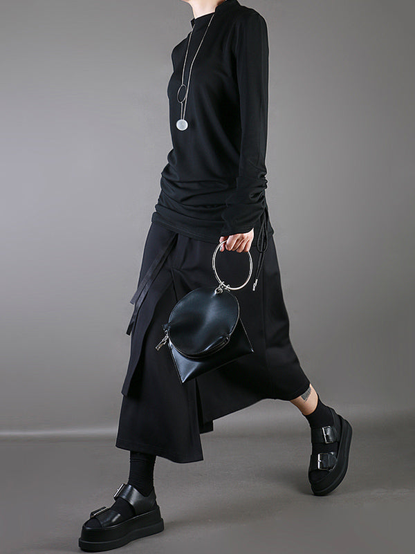 Plain Multi-Layer Cropped Skirt