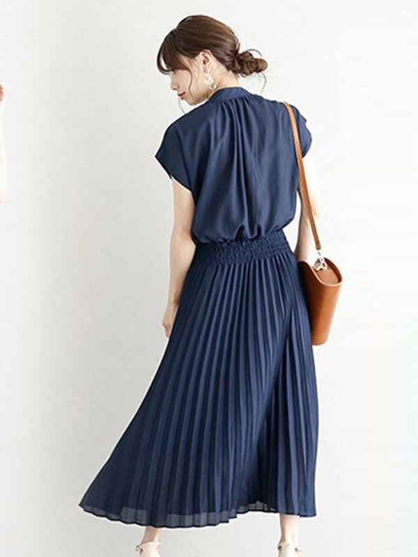Chiffon 5 Colors Loose Pleated Split-Joint Dress