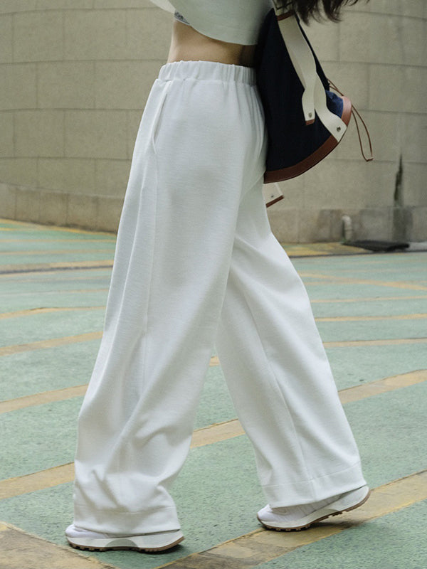 Casual Wide Leg Loose Solid Color Pants