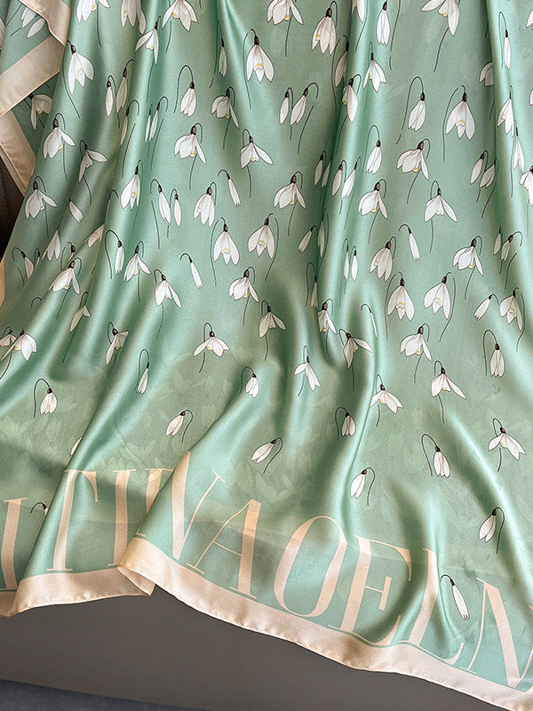 Floral Printed Letter Print Sun Protection Wrap Scarf