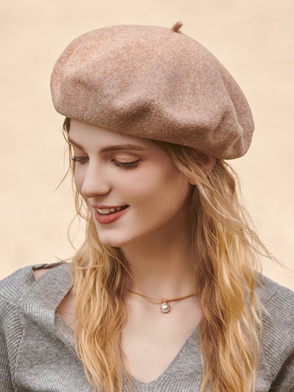 Simple Wool Solid Color Beret Hat