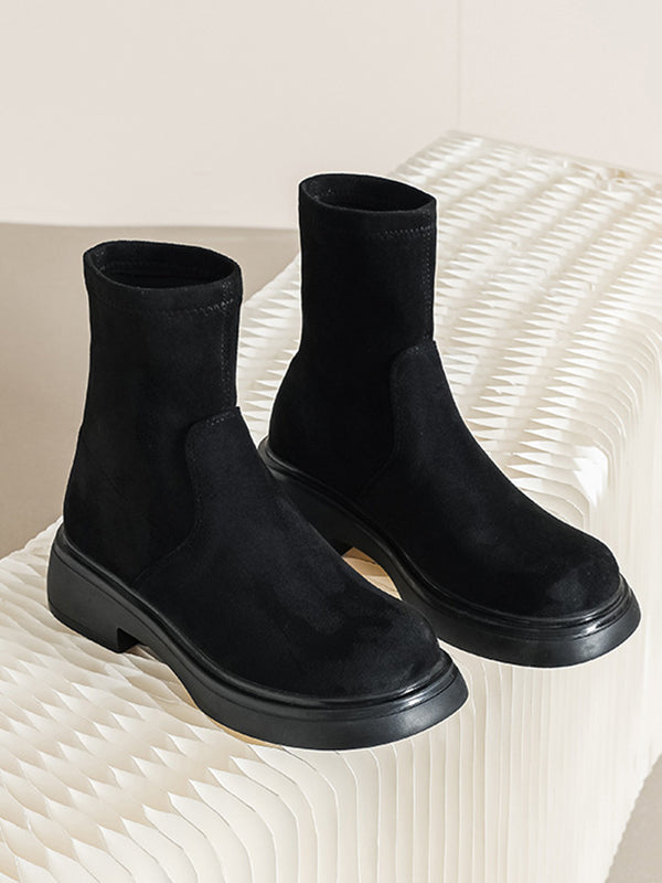 Round-Toe Split-Joint Boots