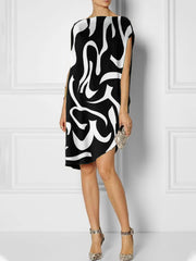 Summer Urban Solid Color Short Sleeves Mini Dress