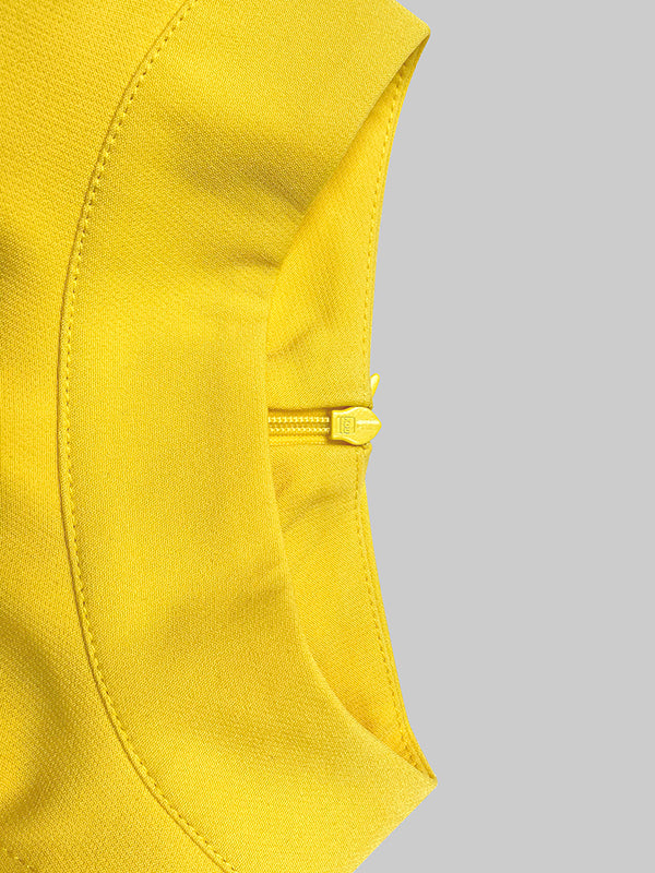 Buttoned Solid Color Flared Sleeves High Waisted Mock Neck Midi Dresses