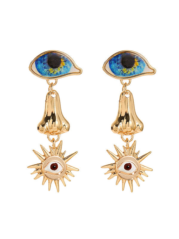 Contrast Color Eye Shape Geometric Drop Earrings Earrings Accessories