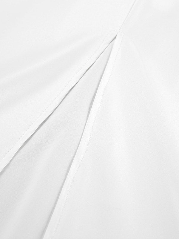 Solid Color Split-Back A-Line Skirts Bottoms