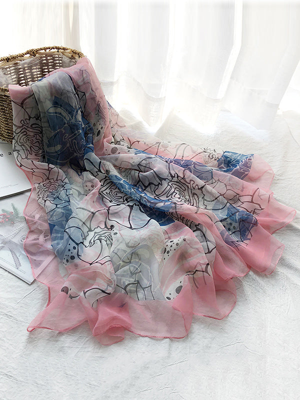 Printed See-Through Sun-Protection Shawl&Scarf
