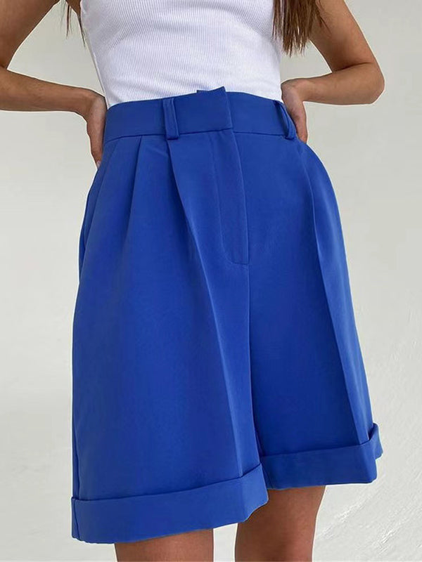 Solid Color Loose Shorts Bottoms