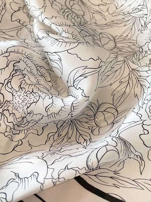 Floral Printed Silk Imitation Shawl&Scarf