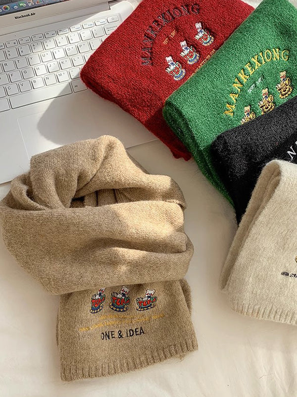 Keep Warm Knitted Letters Scarf