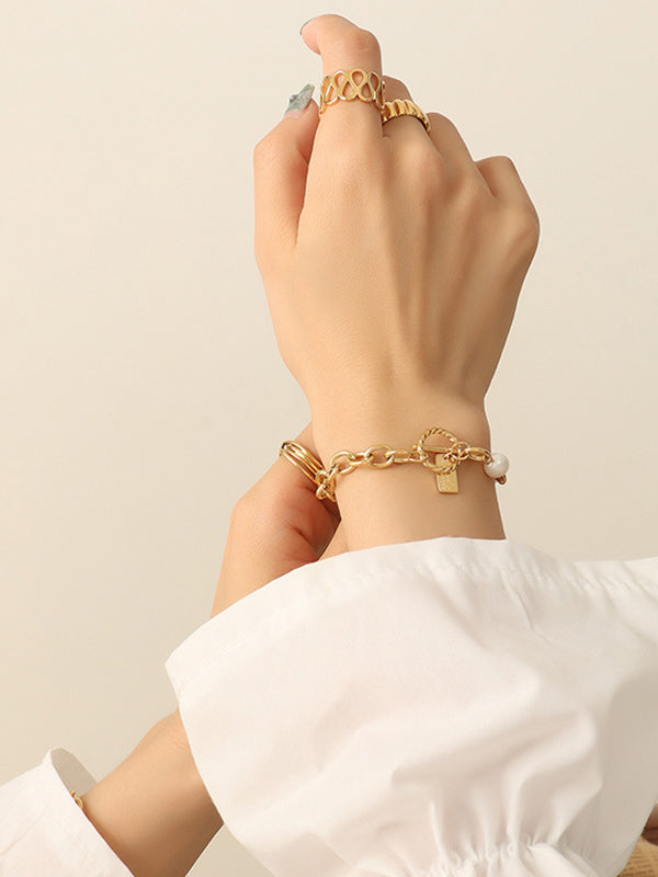 Leisure Simple Geometric Pearl Alloy Bracelet Accessories