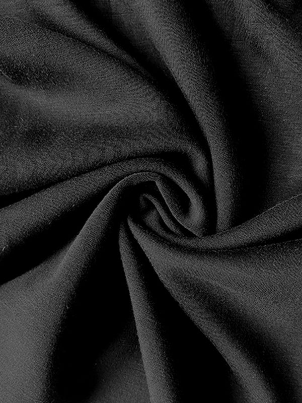 Flared Sleeves Half Sleeves Pleated Split-Joint Round-Neck Midi Dresses