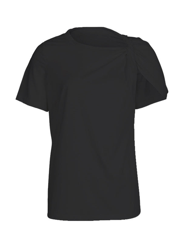 Original Irregularity Solid T-Shirts Tops
