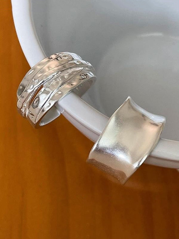 Adjustable Geometric Solid Color Rings Accessories