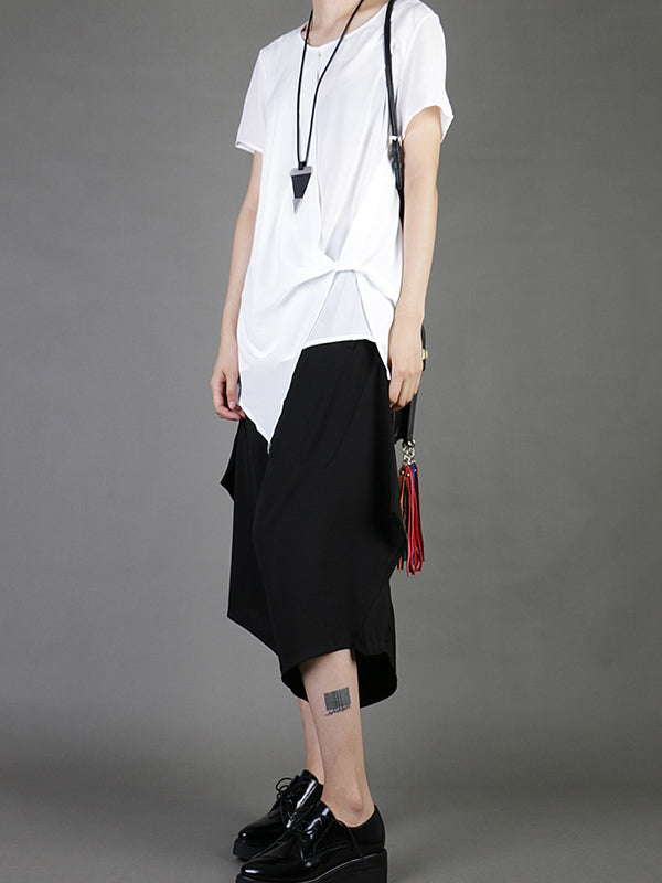 Casual Chiffon Cropped T-Shirt