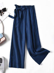 Loose Wide Leg Solid Color Pants