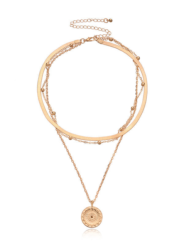 Hollow Solid Color Layered Necklaces