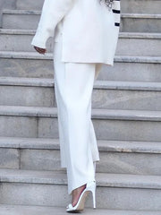 Solid Color Wide Leg Trousers Pants