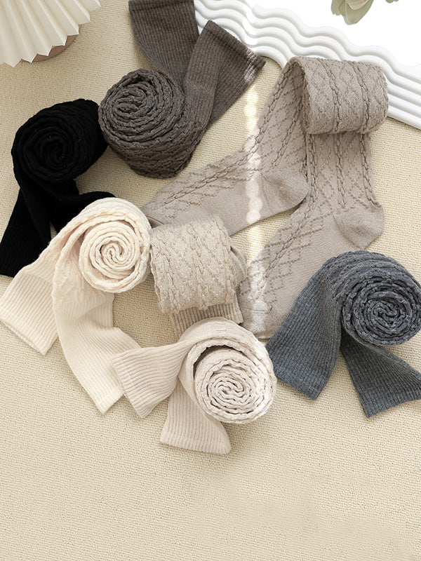 Casual Skinny Split-Joint Solid Color Stockings Accessories