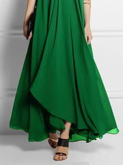 Loose Sleeveless Solid Color Halter-Neck Maxi Dresses
