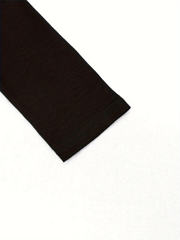 Hollow Solid Color Long Sleeves Skinny High Neck T-Shirts Tops